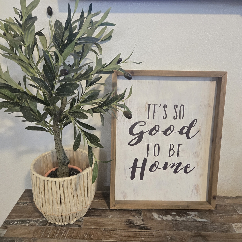 Hobby Lobby Brown Framed Wall Art - 'It's So Good to Be Home'
